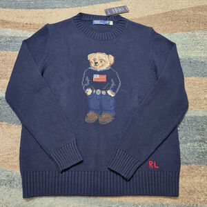 Polo Ralph Lauren Polo Bear American Flag Sweater Women’s Large NWT